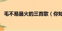 毛不易最火的三首歌(你知道是哪三首嗎)