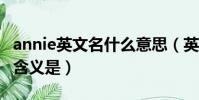 annie英文名什么意思(英文名“ANNIE”的含義是)