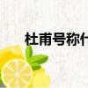 杜甫號稱什么（杜甫的資料是怎樣的）