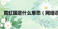 霓虹國是什么意思(網絡語霓虹國是什么意思)