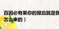 百因必有果你的報應就是我什么意思(這句話怎么來的)
