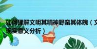 如何理解文明其精神野蠻其體魄(文明其精神野蠻其體魄的現實意義分析)