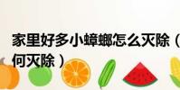 家里好多小蟑螂怎么滅除(家里好多小蟑螂如何滅除)