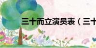 三十而立演員表(三十而立介紹)