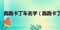 跑跑卡丁車名字(跑跑卡丁車名字有哪些)
