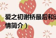 愛之初謝橋最后和誰在一起了（愛之初謝橋劇情簡介）