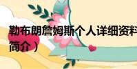 勒布朗詹姆斯個人詳細資料(勒布朗詹姆斯的簡介)