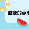 腦髓的意思是什么（腦髓是什么意思）