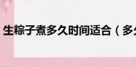 生粽子煮多久時間適合(多久能把粽子煮熟)