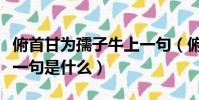 俯首甘為孺子牛上一句(俯首甘為孺子牛的上一句是什么)