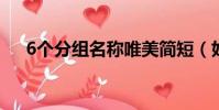 6個分組名稱唯美簡短(好聽的分組名)
