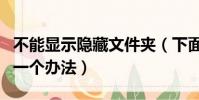不能顯示隱藏文件夾(下面分享一下最常用的一個辦法)