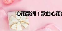 心雨歌詞(歌曲心雨完整歌詞)