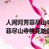 人間月芳菲盡山寺桃花始盛開兩句詩意思什么（人間四月芳菲盡山寺桃花始盛開出處及翻譯）