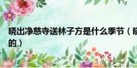 曉出凈慈寺送林子方是什么季節(曉出凈慈寺送林子方誰寫的)