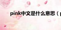 pink中文是什么意思(pink的意思)