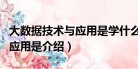 大數據技術與應用是學什么的(大數據技術與應用是介紹)