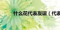 什么花代表友誼(代表友誼的花)