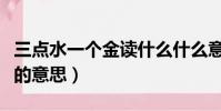 三點水一個金讀什么什么意思(三點水一個金的意思)