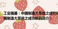 工業強基:中國制造大系統之成功砝碼(關于工業強基:中國制造大系統之成功砝碼簡介)