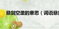 懸劍空壟的意思(詞語懸劍空壟的意思)