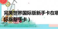 完美世界國際版新手卡在哪里領(完美世界國際版新手卡)