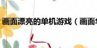 畫面漂亮的單機游戲(畫面華麗的單機游戲)
