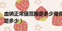 血鈉正常值范圍是多少毫克(血鈉正常值范圍是多少)