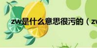 zw是什么意思很污的(zw是什么意思)