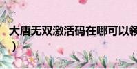 大唐無雙激活碼在哪可以領(大唐無雙激活碼)