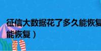 征信大數據花了多久能恢復(大數據花了多久能恢復)