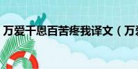 萬愛千恩百苦疼我譯文(萬愛千恩百苦全詩)