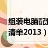 組裝電腦配置清單2019恩施（組裝電腦配置清單2013）