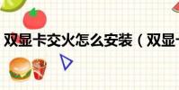 雙顯卡交火怎么安裝(雙顯卡交火怎么設置)