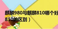 麒麟980與麒麟810哪個好(麒麟980和麒麟810的區別)