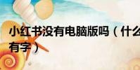 小紅書沒有電腦版嗎(什么鎖沒有孔什么書沒有字)