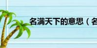 名滿天下的意思(名滿天下)