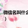 微信名叫什么好聽兩個字的（微信名叫什么好）