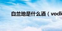 白蘭地是什么酒(vodka是什么酒)