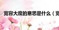 寬容大度的意思是什么(寬容大度的意思)