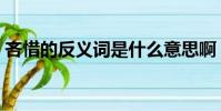 吝惜的反義詞是什么意思啊(吝惜的反義詞)