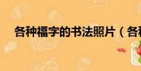 各種福字的書法照片(各種福字的寫法)