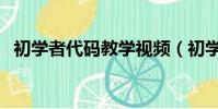初學者代碼教學視頻(初學者怎么寫代碼)
