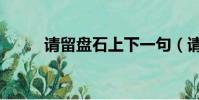 請留盤石上下一句(請留盤石上)