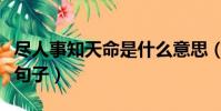 盡人事知天命是什么意思(盡人事知天命完整句子)