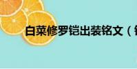 白菜修羅鎧出裝銘文(鎧出裝銘文)