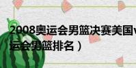 2008奧運會男籃決賽美國vs西班牙(2008奧運會男籃排名)