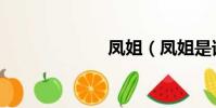 鳳姐(鳳姐是誰)