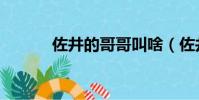 佐井的哥哥叫啥(佐井的哥哥)