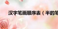 漢字筆畫順序表(半的筆順筆畫順序)